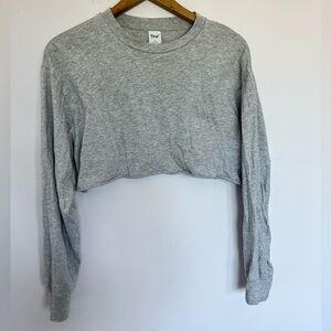 Grey TNA Long Sleeve Crop Top